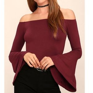 Lulu's Flirt Factor off the shoulder top